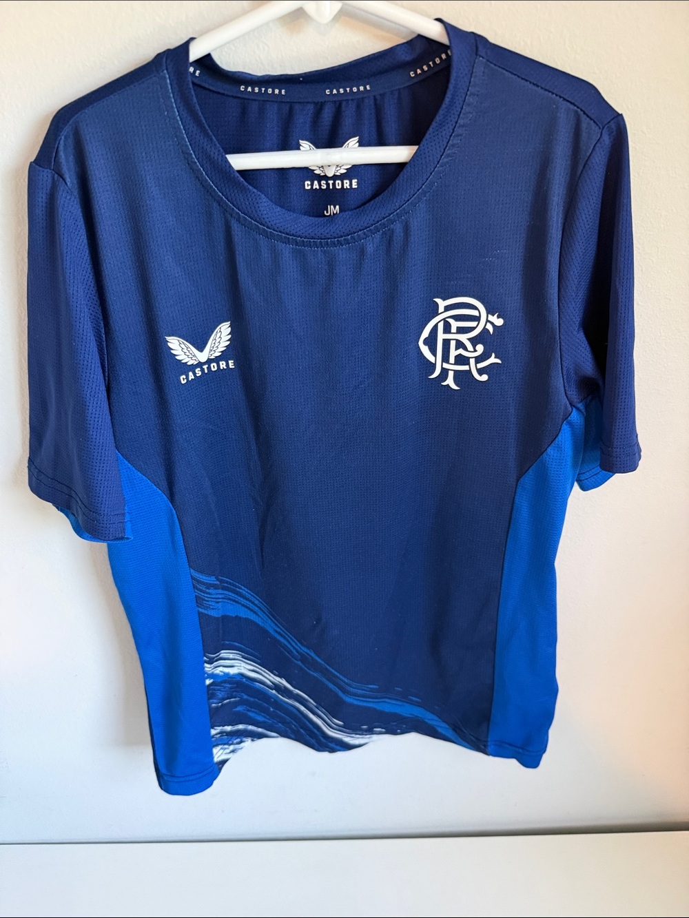 Kids' GLASGOW RANGERS Navy Blue Performance Training Tee